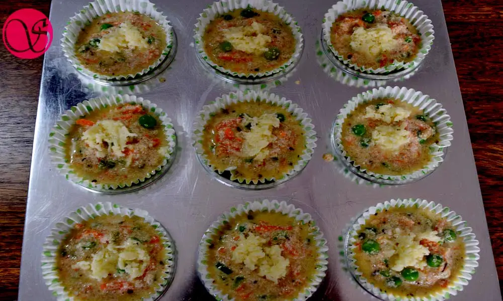 savory semolina muffins before baking