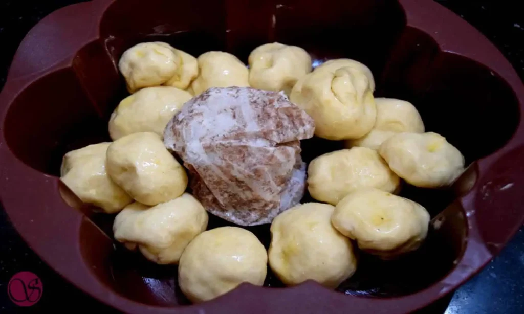 Monkey Bread arranged dough balls