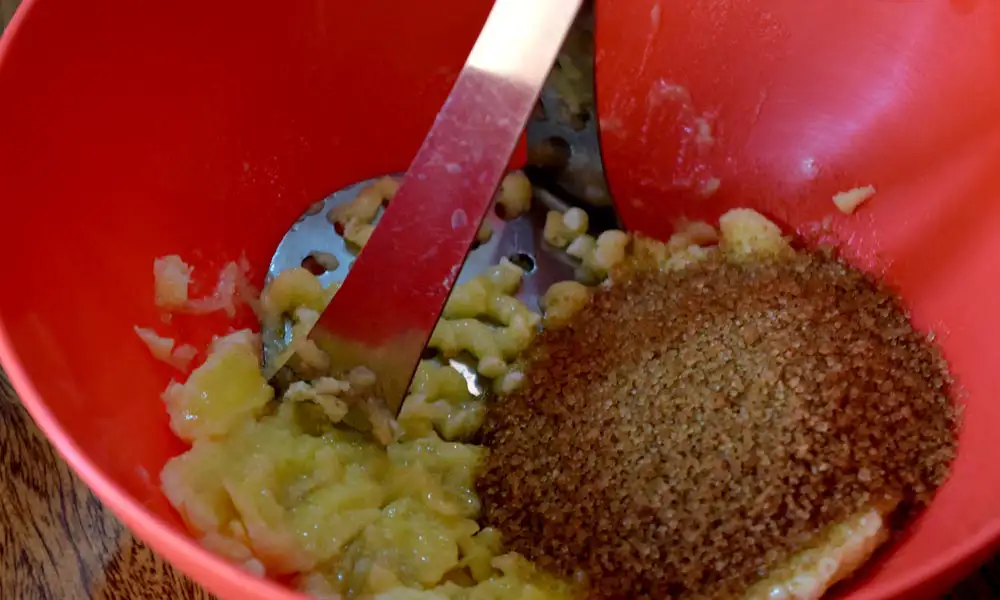 Mashed banana for Chocolate Banana Cake