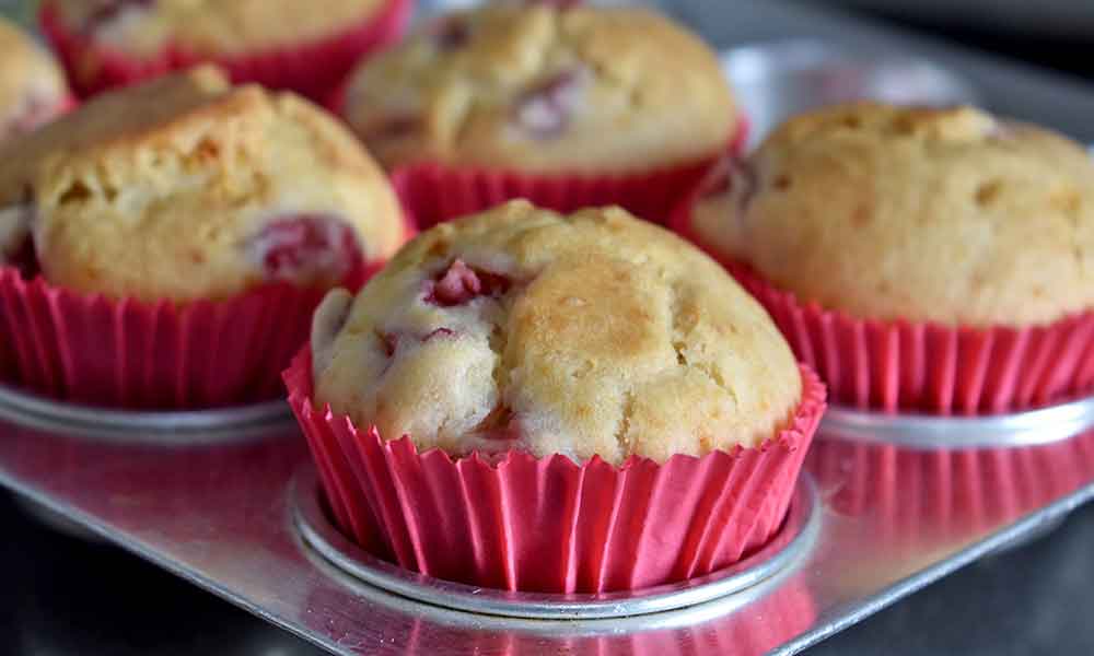 Baked-Strawberry-Muffins baked strawberry muffins